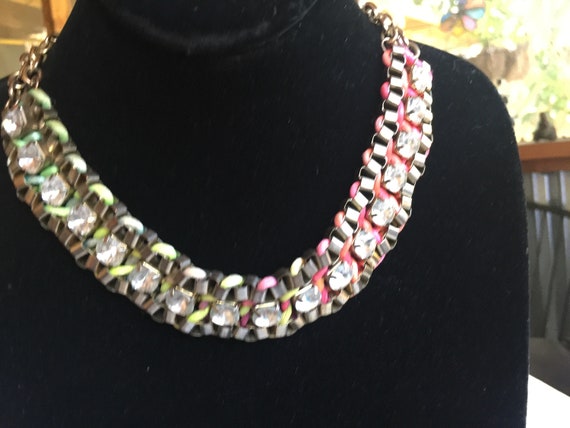 Rhinestone Necklace, Glamour Necklace, Jewel Neck… - image 2