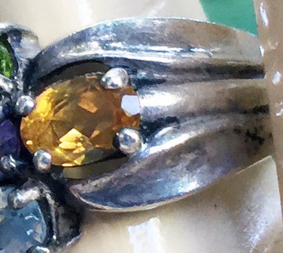 Gem Ring, Multi Color Ring, Silver Jewel Ring, Co… - image 10