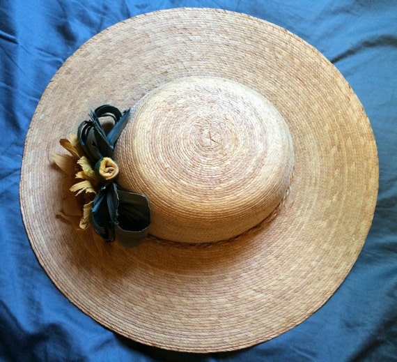 Sunflower Hat, Wide Brim Hat, Straw Hat, Flower H… - image 2