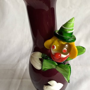 50 Vase, Clown Vase, Blown Vase, Art Vase, Mid Century Vase, Glass Art Vase, Murano Vase, Italy Vase, Heavy Glass Vase, Retro Vase, Fun Vase
