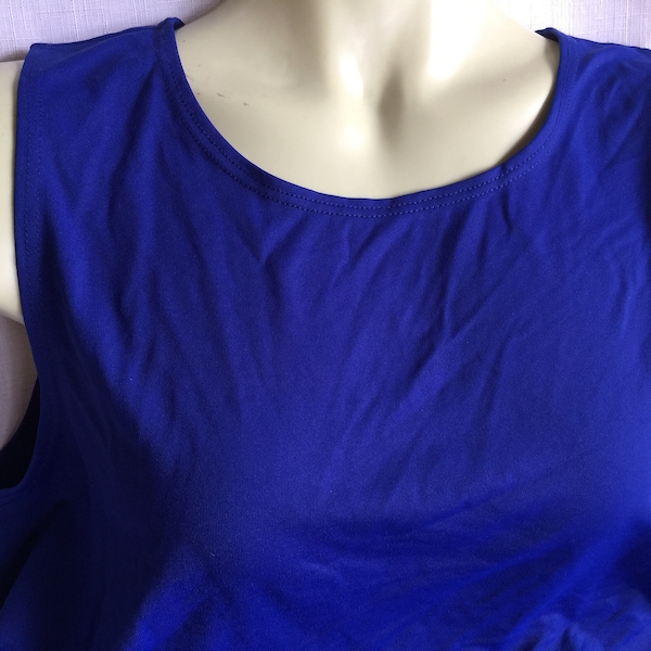 Royal Blue Tank, Royal Blue Top, Slinky Blue Top, Sleeveless Blue Top, Blue Blouse, Blue Tank Top, Dark Blue Top, Blue Top, Dark Blue Tank