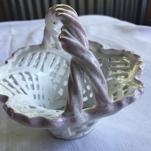 Ceramic Basket, Flower Basket, Cottage Decor, Bridal Decor, Art Basket, Wedding Basket, Bridal Basket, Pottery Basket, Capodimonte, Basket