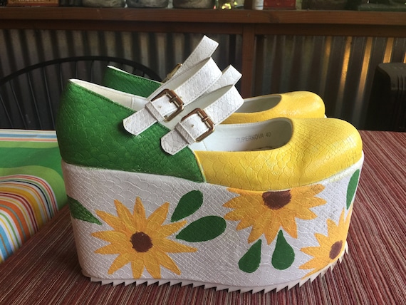 Platform Shoes, 90s Platform Shoe, Daisy Shoe, Pa… - image 1