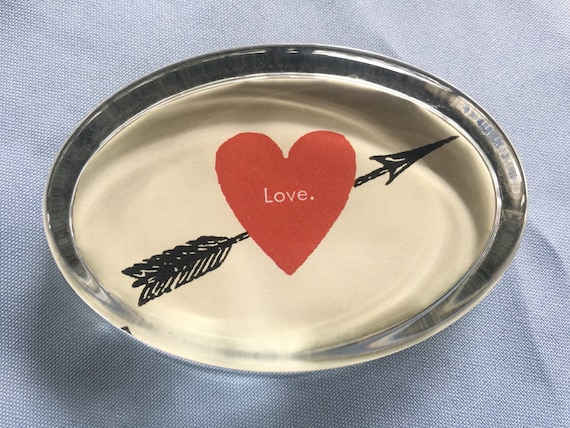 Love Paperweight Glass Paperweight Romantic Paperweight - Etsy