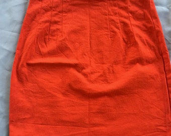 Orange Skirt, Express Skirt, Stretch Skirt, Orange Mini Skirt, Compagnie Express, Spandex Skirt, Mini Skirt, Mod Skirt, Short Orange Skirt