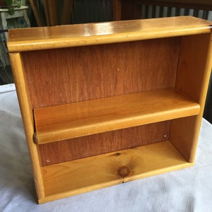 Wood Shelf, Wood Wall Shelf, Wall Shelf, Square Wood Shelf, Knick Knack Shelf, Retro Wood Shelf, Retro Shelf, Display Shelf, Square Shelf