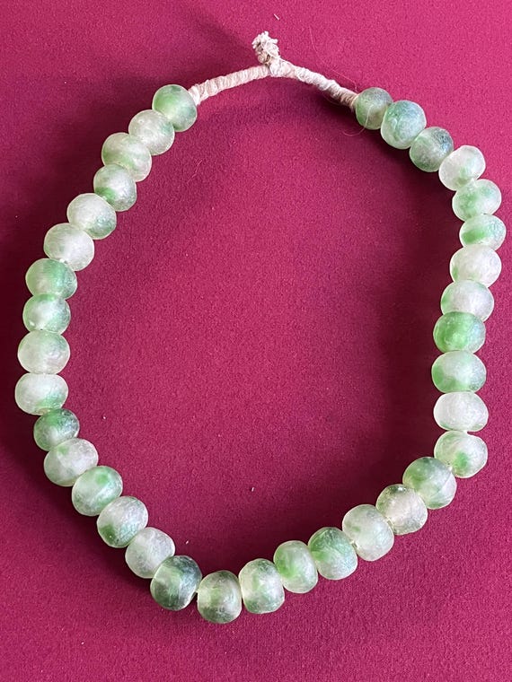Oversize glass beads, Africa beads, Jumbo Glass Bead, Recycled Glass Bead, Big Glass Beads, Green Glass Bead, Seaglass Beads, Big Glass Bead