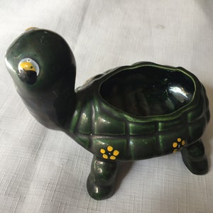 Turtle Planter, Herb Planter, Shallow Planter, Small Planter, Turtle Lover, Turtle Gift, Turtle Decor, Turtle Figurine, Ceramic Turtle