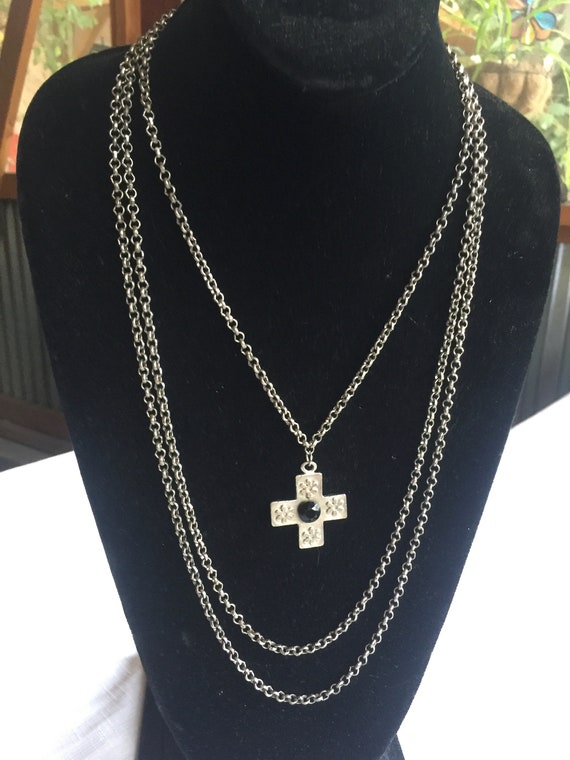 Silver Cross Pendant, Metal Cross, Cross Pendant, 