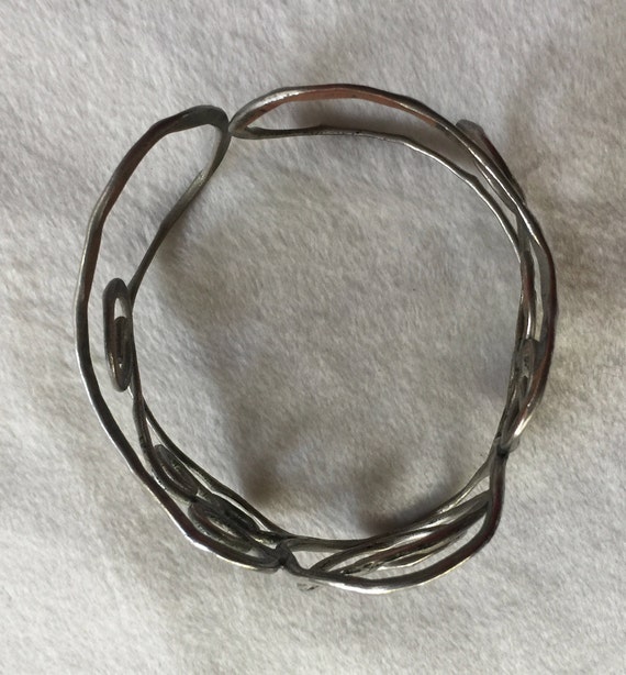 Hammer Silver Cuff, Silver Cuff, Primitive Bracel… - image 5