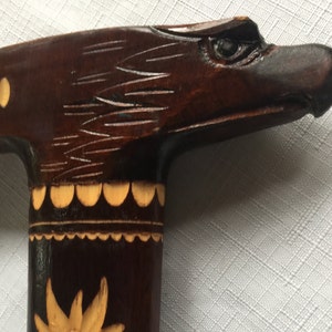 Walking Stick, Cane, Carved Cane, Wood Cane, Eagle Cane, Eagle Walking Stick, Carved Wood Cane, Carved Wood Stick, Wood Walking Stick