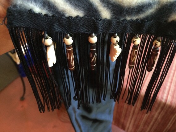 Novelty Scarf, Black Fleece Scarf, Tassle Scarf, … - image 4