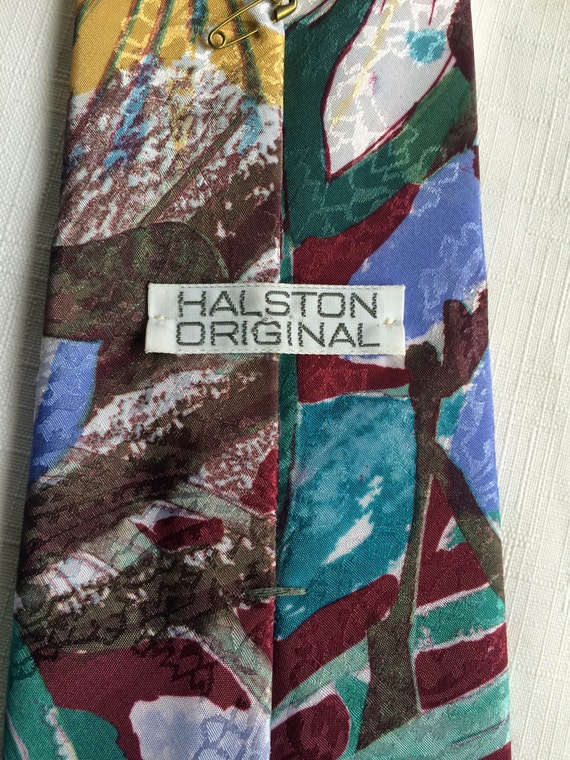 Floral Necktie, Halston Necktie, Multi Color Neck… - image 6