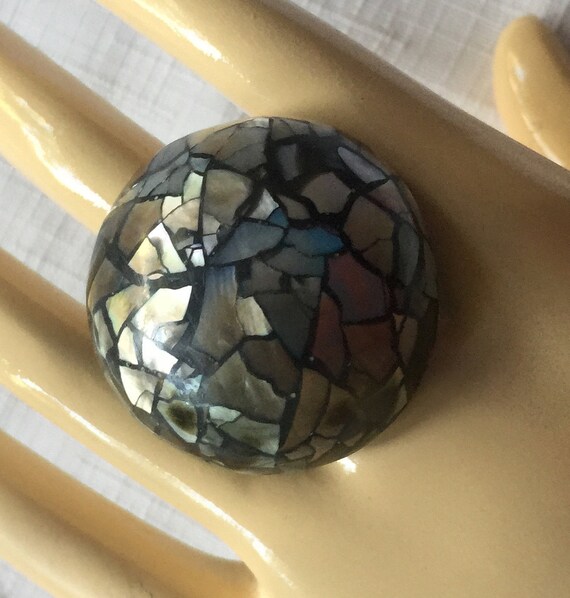 Boho Ring, Adjustable Ring, Beach RIng, Abalone R… - image 2