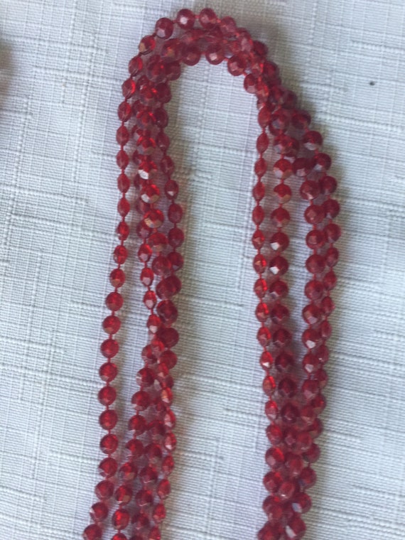 Red Necklace, Red Long Necklace, Red Multi Necklac