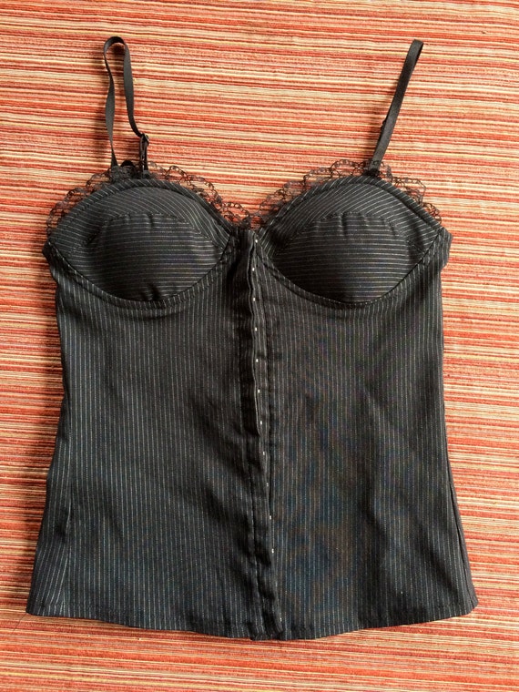 Steampunk Corset, Steampunk Bustier, Black Corset,
