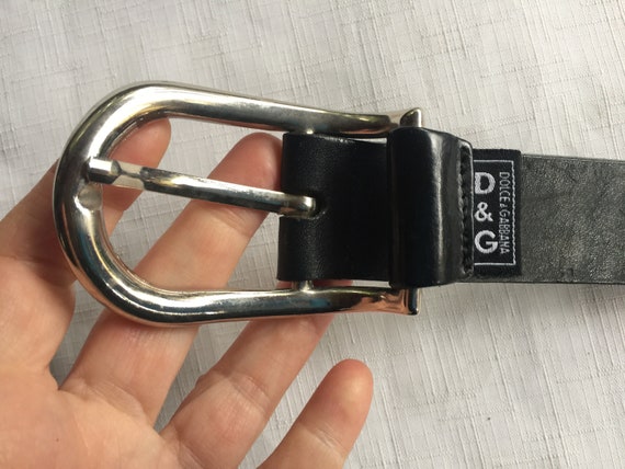 Dolce Gabana Belt, Designer Belt, Silver Buckle Be