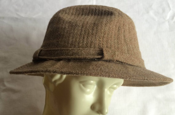 Tan Wool Hat, Tan Hat, Beige Wool Hat, Retro Tan … - image 5