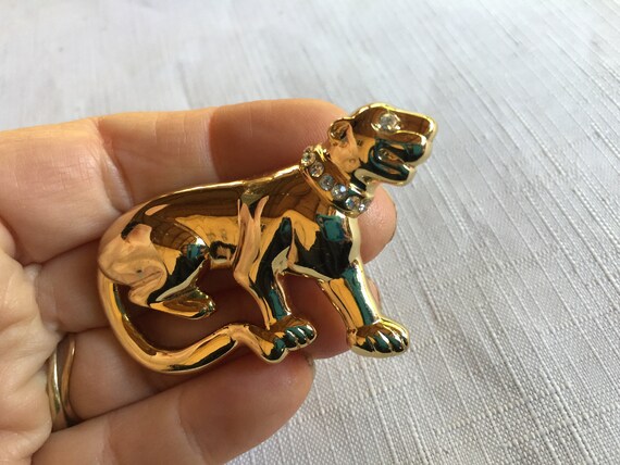 Gold Panther Pin, Cougar Pin, Cougar Brooch, Pant… - image 6