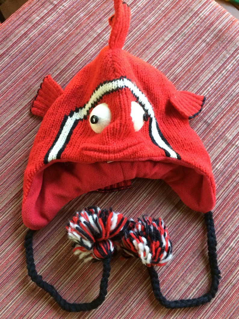 Fish Beanie Fish Hat Goldfish Hat Animal Hat Orange Knit Etsy