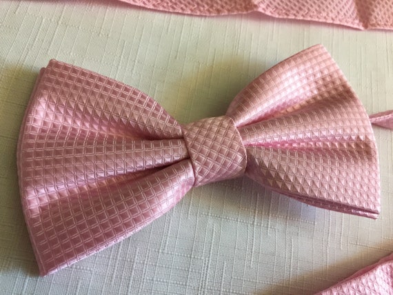Tuxedo Bow Tie, Pink Bow Tie, Silk Pink Tie, Pink… - image 3