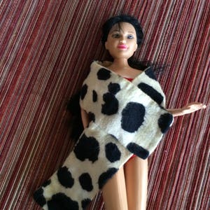 DOLL Fur Stole, 12 inch Doll, Doll Formal, Doll Accessories, Doll Evening Wear, Doll Formal Wear, Doll Fur Stole, 12 Doll Outfit, Faux Fur