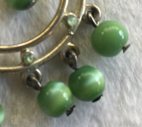Green Bead Earring, Green Silver Earring,Green Dangle… Gem