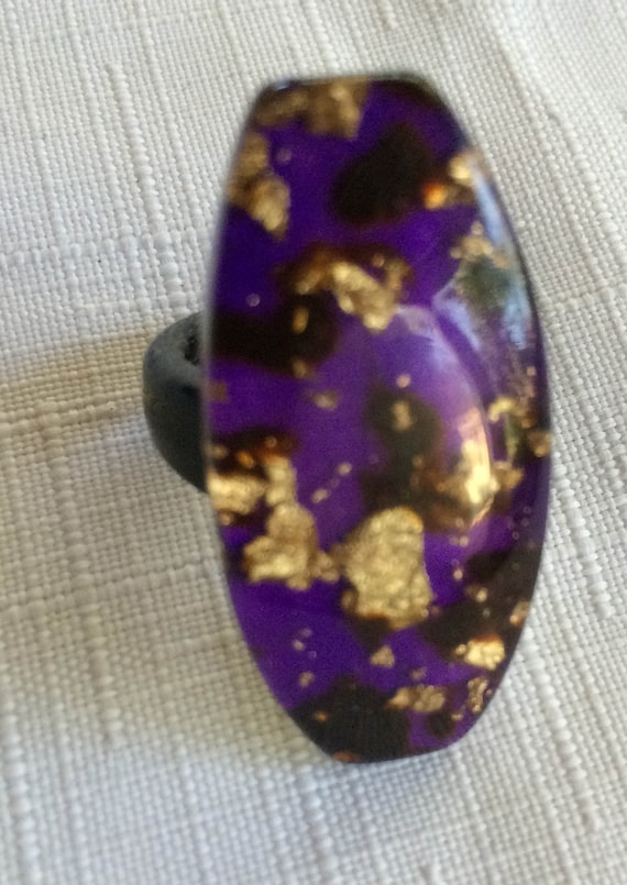 Resin Ring, Purple Ring, Purple Gold Ring, 70 Rin… - image 3