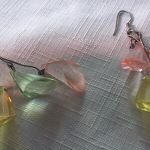 60 Pastel Earring, Pastel Earring, Pastel Dangle, Pastel Lucite Dangle, 60 Lucite Dangle, Pink Yellow Dangle, 60 Pink Dangle, Spring Dangle image 4