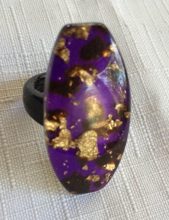 Resin Ring, Purple Ring, Purple Gold Ring, 70 Rin… - image 4