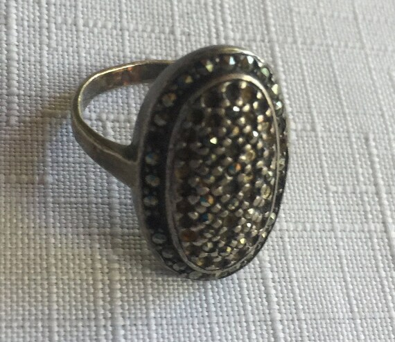 Gothic Ring, Steampunk Ring, Black Ring, Marcasit… - image 3