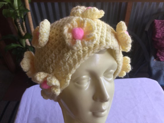 Flower Hat,Unique Flower Hat,Fun Beanie,Unique Kn