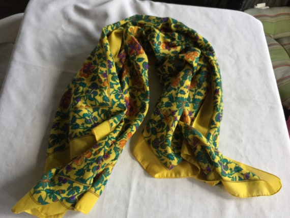 Yellow Scarf, Yellow Flower Scarf, Yellow Floral … - image 4