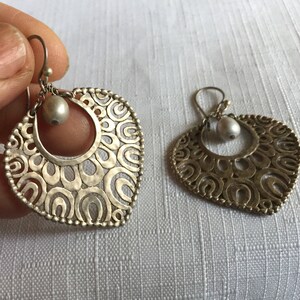 Heart Dangle Earring, Heart Earring, Silver Heart Earring, Hammer Silver Earring, Indonesia Earring, Silver Heart Dangle, Silver Heart Drop