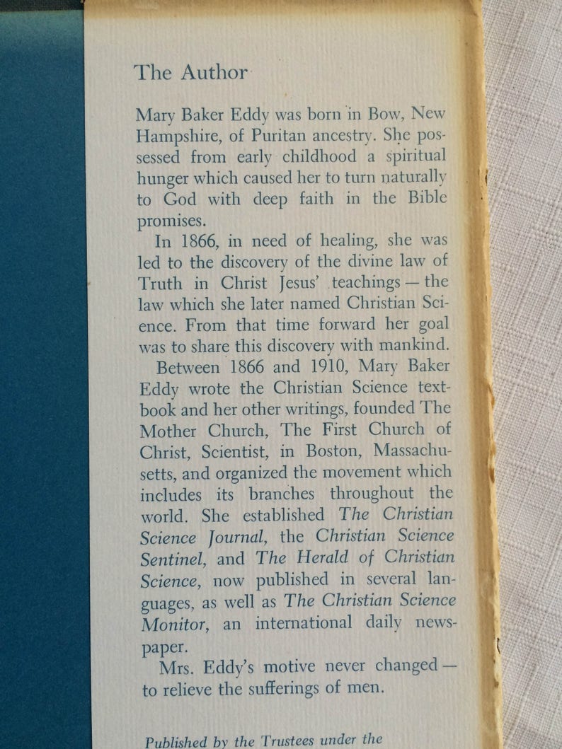 Christian Science Christian Science book Religious book Etsy