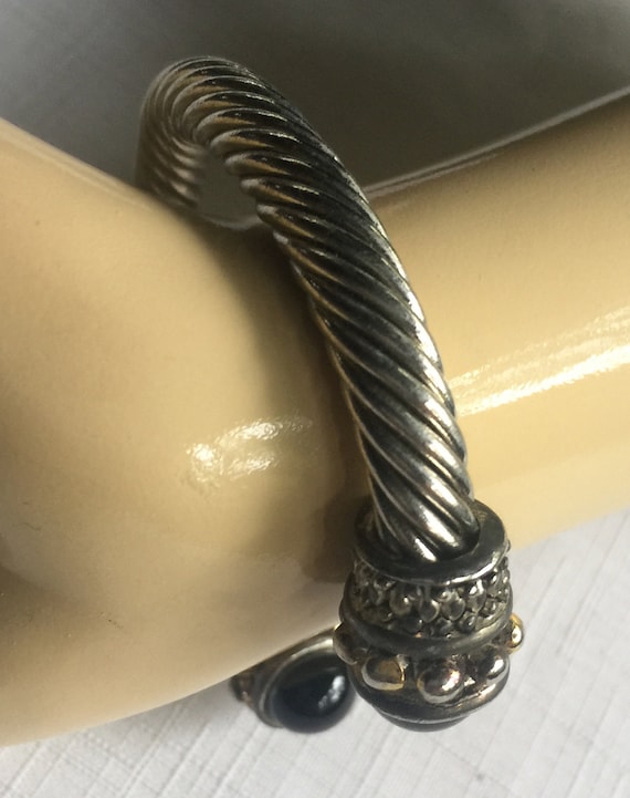 Silver Cuff Bracelet, Ethnic Bracelet, Swirl Brac… - image 3
