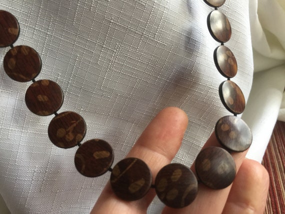 Brown Bead, Brown Necklace, Wood Beads, Long Brow… - image 7