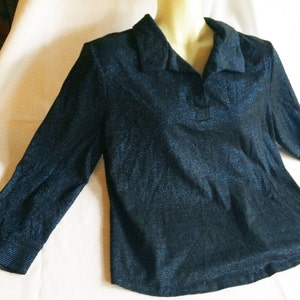 Long Sleeve Top, Long Sleeve Blouse, Shiny Top, Black Top, Xl Top, XL, Retro Black Top, Girl Code, Retro Top, Retro Shirt, Black Blouse