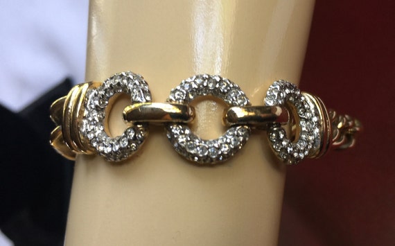 Gold Bracelet, Dressy Bracelet, Elegant Bracelet, Wedding Bracelet, Prom Bracelet, Rhinestone Bracelet, Pave Bracelet, Classy Bracelet,