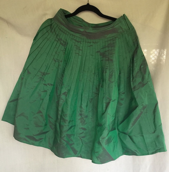 Green Skirt, Taffeta Skirt, Dressy Skirt, Green Pa