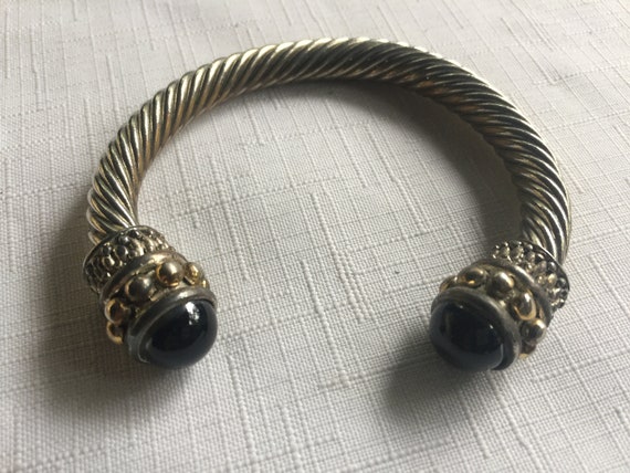 Silver Cuff Bracelet, Ethnic Bracelet, Swirl Brac… - image 1