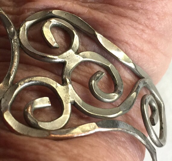 Hammer Silver Cuff, Silver Cuff, Primitive Bracel… - image 6