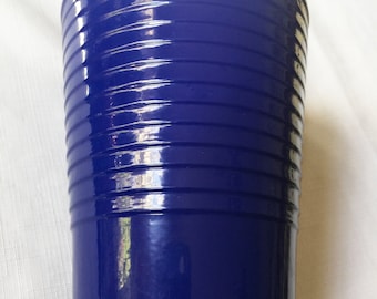 Deco Vase, Blue Vase, Blue Deco Vase, Blue Glass Vase, Blue Ridge Vase, German Vase, Cobalt Blue Vase, Royal Blue Vase, Blue Ceramic Vase