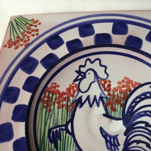 Chicken Dish, Hen Plate, Rooster Plate, Retro Tile Plate, Art Plate, Country Plate, Chicken Plate, Terra Cotta Plate, Retro Kitchen