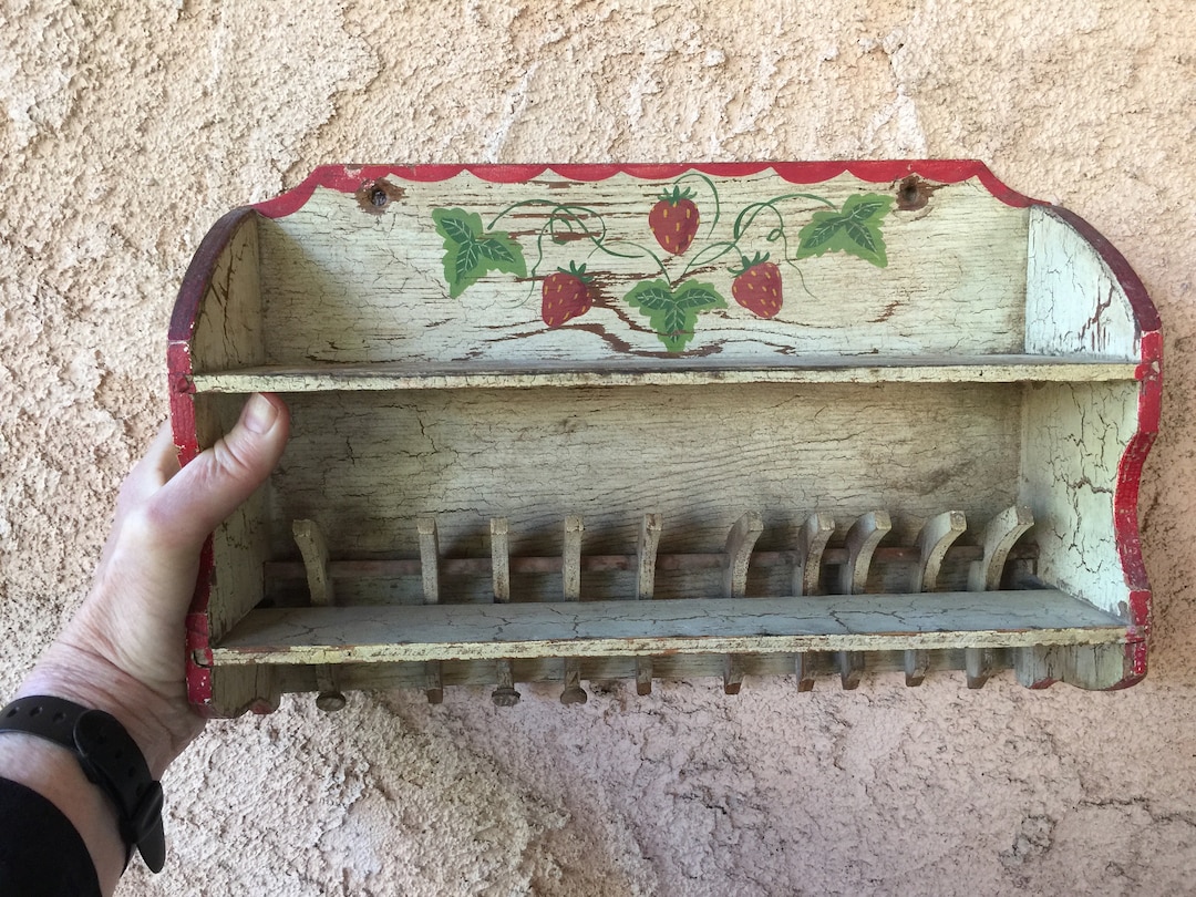 Distress Shelf, Retro Kitchen Shelf, Wood Shelf, Wood Wall Shelf, Wall