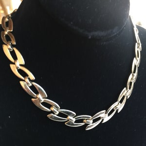 Gold Choker,Monet Link Necklace, Monet Necklace, Heavy Gold Choker, Gold Choker Necklace, Monet Choker, Gold Collar Necklace, Chic Choker