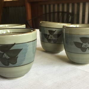 Keramik Sake Set, Sake Tassen Set, 5 Tassen Sake, Sake Tasse, Keramik Sake, Sake Set, Sake Geschenk, Blumen Sake, Blumen Sake, Barware, Barware Geschenk