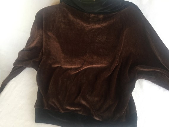 Brown Pullover, Cowl Pullover, Brown Black Top, V… - image 10