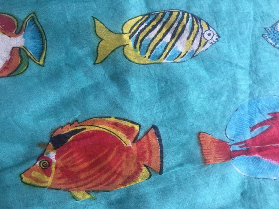 Fish Scarf, Aquarium Scarf, Ocean Scarf, Tropical… - image 5