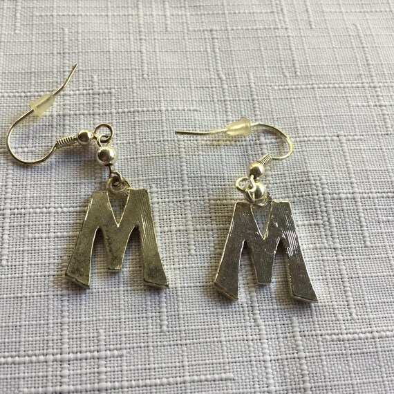 Initial Earring, Green Earring, Enamel Initial Ea… - image 6